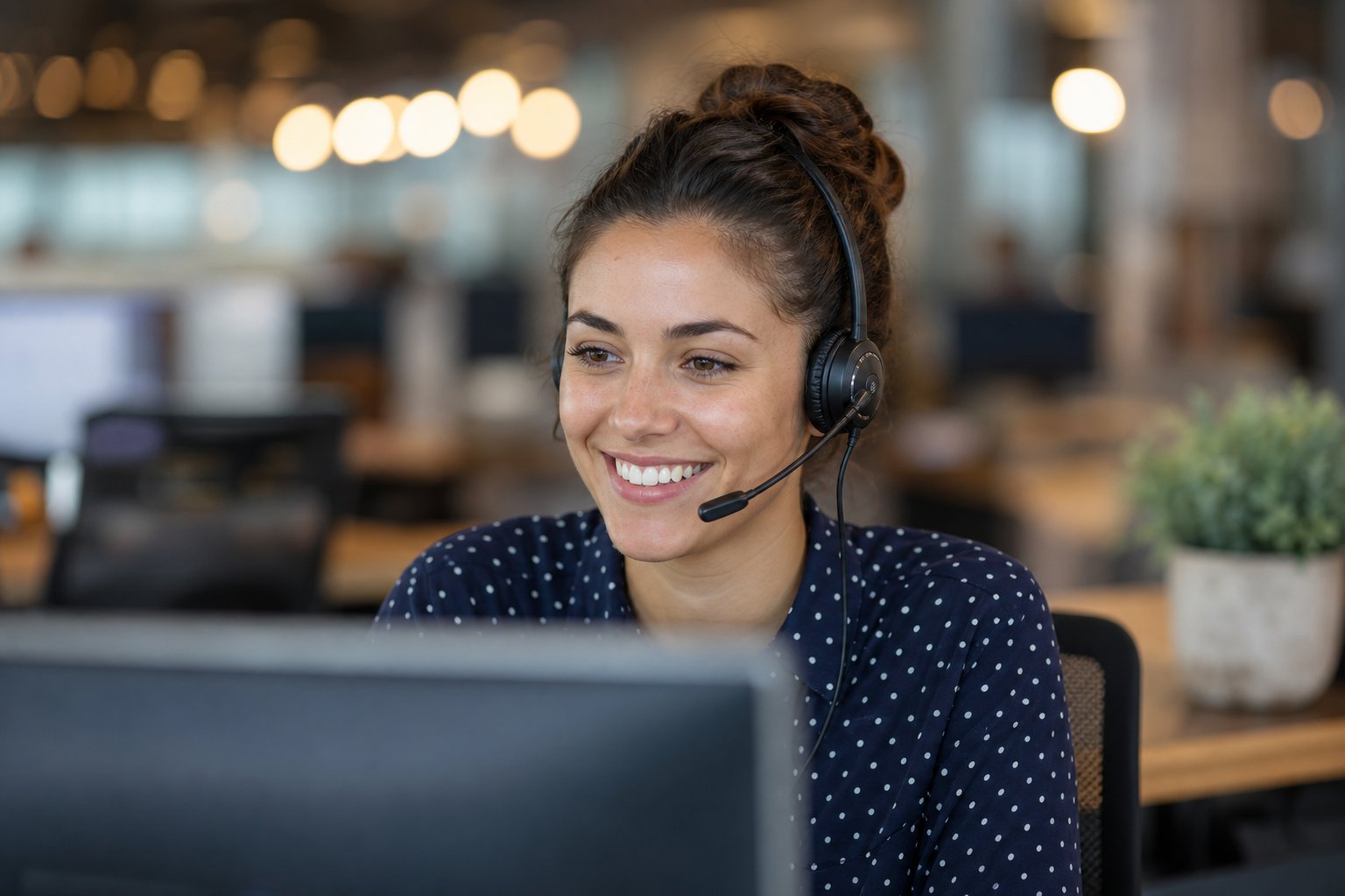 Support specialist on a call